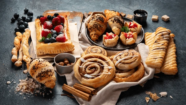 Bakery items arranged for bulk order